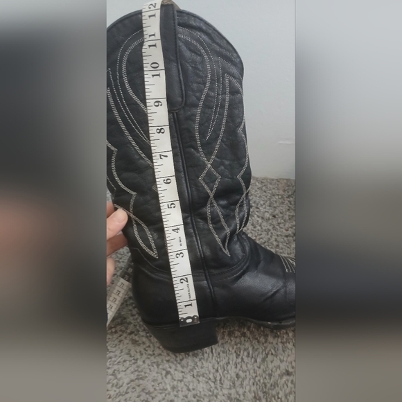 Vintage Black Silver Cowboy Cowgirl Western Boots Size 8.5B - Picture 7 of 7